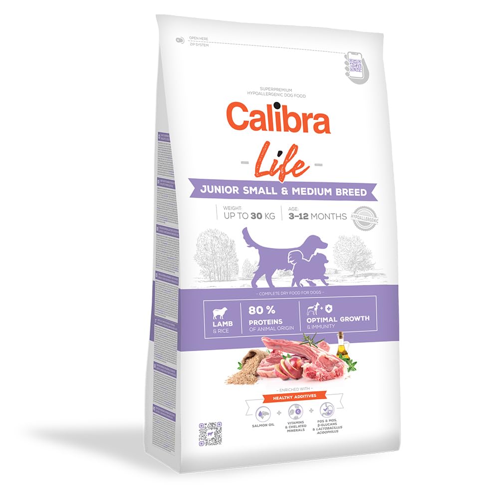 CALIBRA DOG LIFE JUNIOR SMALL&MEDIUM BREED CORDERO 2,5KG