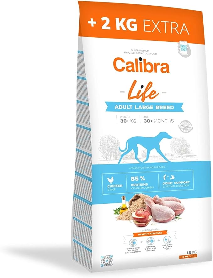 CALIBRA DOG LIFE ADULT LARGE BREED POLLO 12KG+2KG