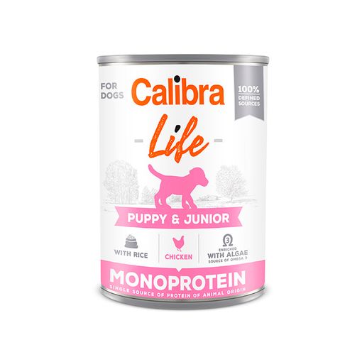 CALIBRA DOG LIFE LATA PUPPY&JUNIOR POLLO Y ARROZ