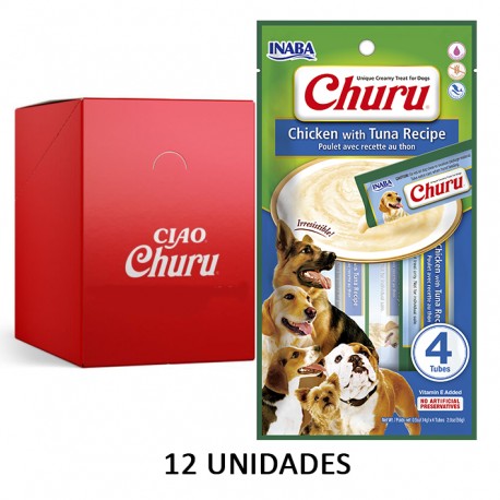 Churu Perro Receta Pollo y Atun 4P X 12 U