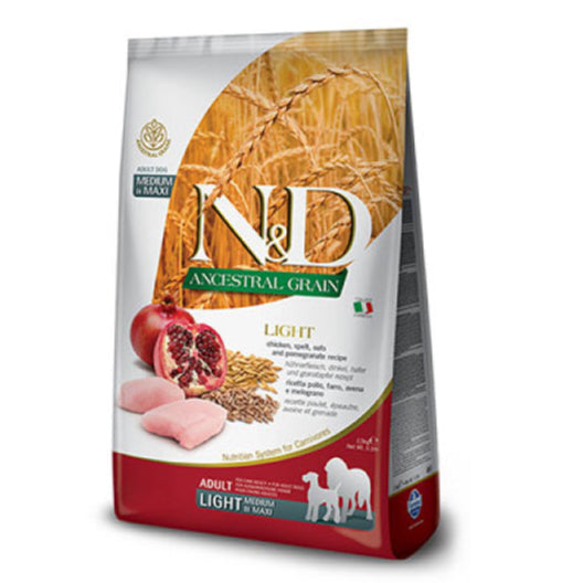 N&D ANCESTRAL DOG MED/MAX LIGHT 12KG