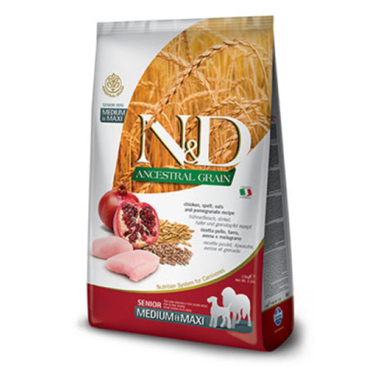 N&D ANCESTRAL DOG SENIOR MED/MAX POLLO 12KG