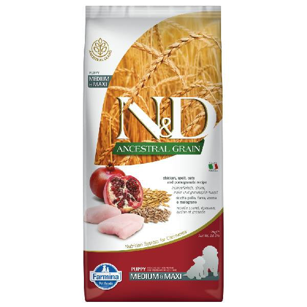 N&D ANCESTRAL PUPPY MED/MAX POLLO,GRANADA 12KG