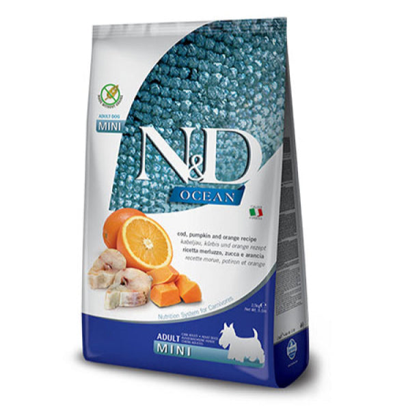 N&D OCEAN DOG MINI BACALAO,CALABAZA 2,5KG