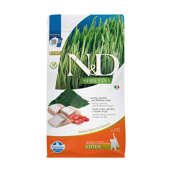 N&D SPIRULINA KITTEN ARENQUE 1,5KG