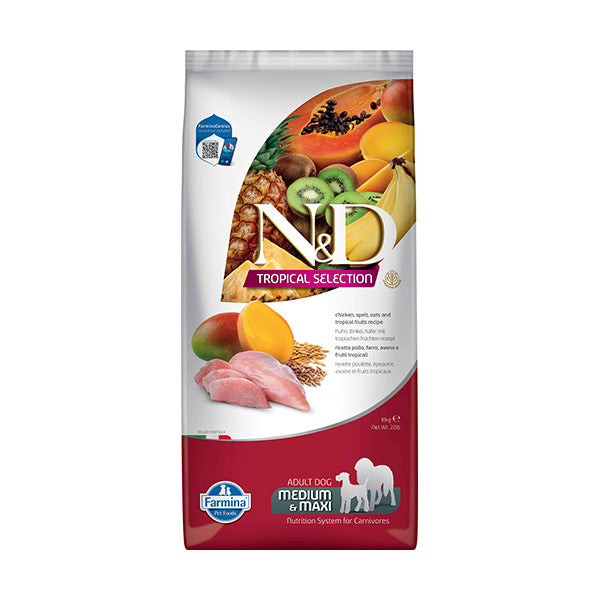 N&D TROPICAL DOG MED/MAX POLLO 10KG