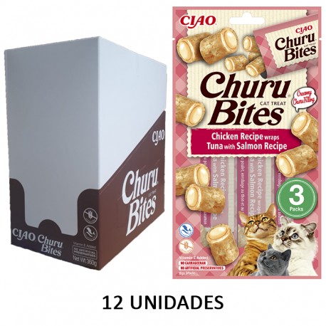 Churu Gato Bites Receta Atun y Salmon 12 U