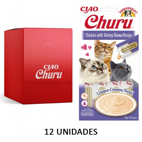 Churu Gato Receta De Pollo con Gamba 12 U