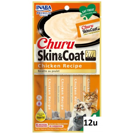 Churu Gato Skin Coat Receta Pollo 12 U