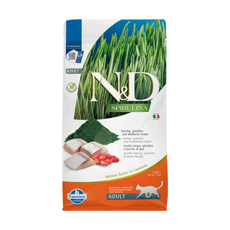 N&D SPIRULINA CAT ARENQUE 1,5KG